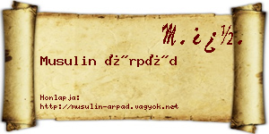 Musulin Árpád névjegykártya