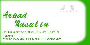 arpad musulin business card